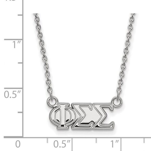 Sterling Silver Phi Sigma Sigma Medium Necklace - Picture 3 of 5